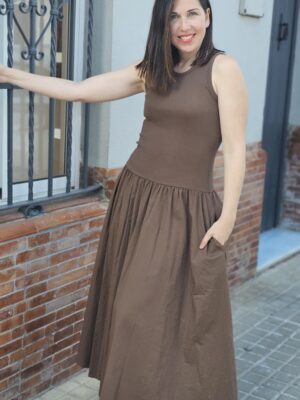 5202 Vestido marrón