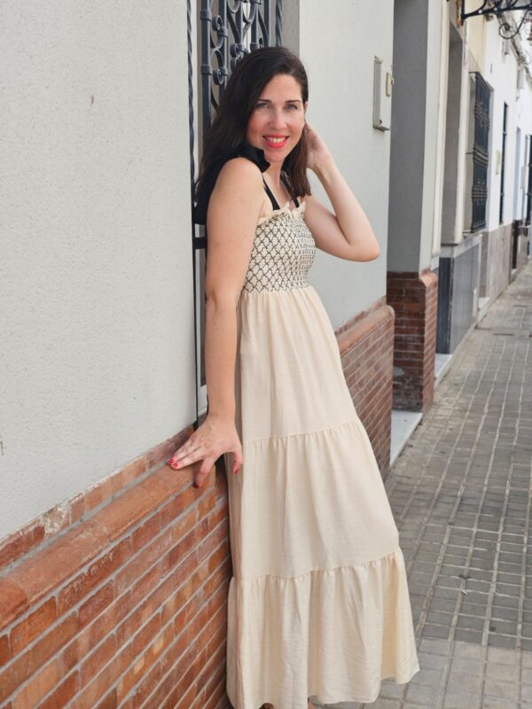 5988 Vestido beige - Imagen 3