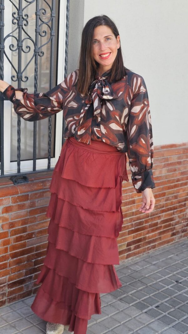 5727 Blusa naranja/verde - Imagen 6
