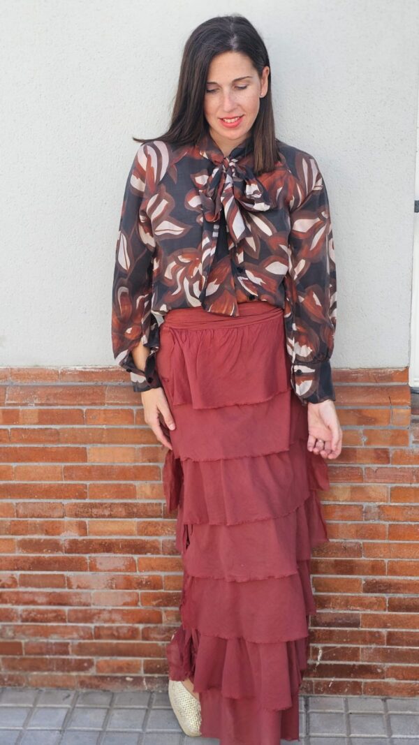 5727 Blusa naranja/verde - Imagen 5