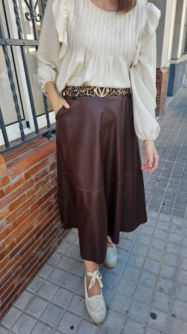5834 Falda poli marrón - Imagen 3