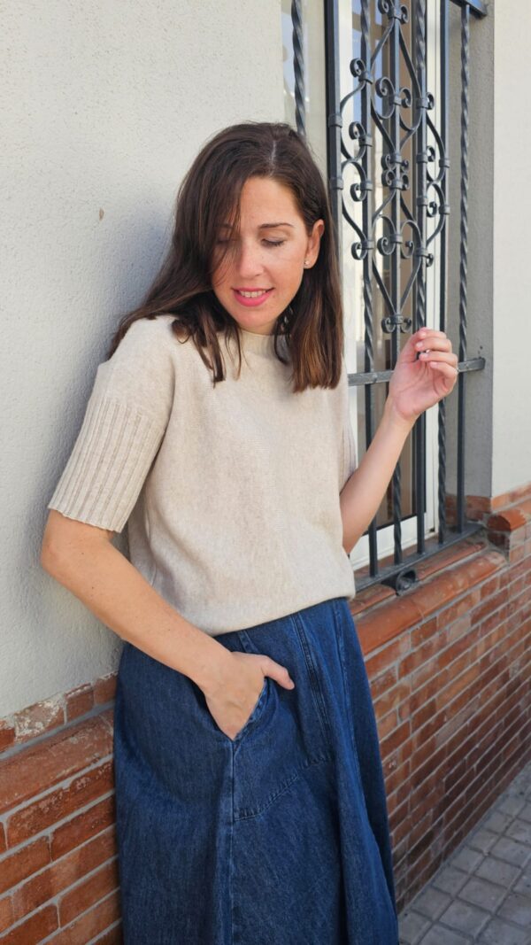 5831 Jersey punto beige - Imagen 2