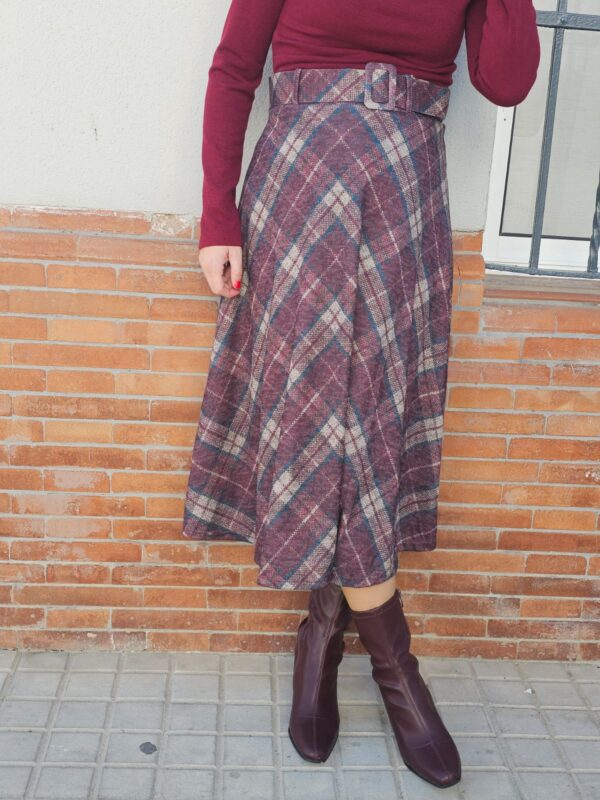 5863 Falda cuadros rosa