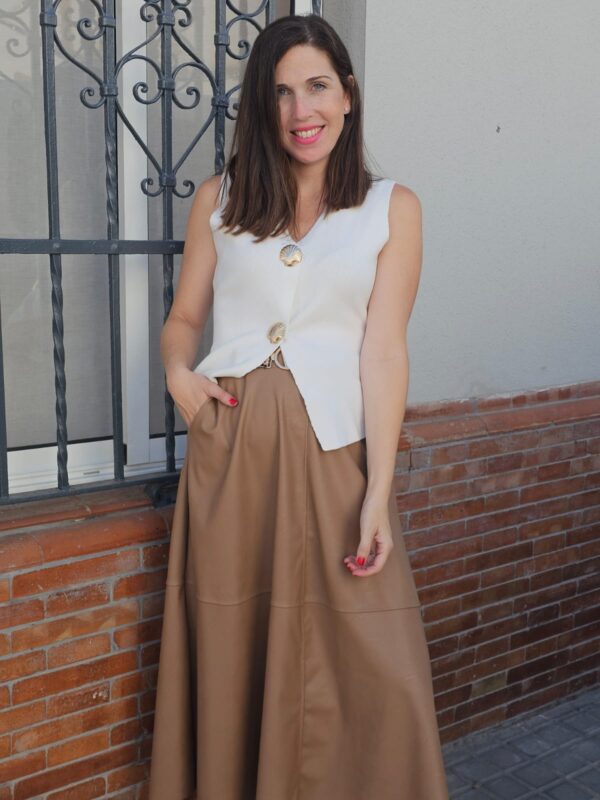 5858 Falda poli marrón claro - Imagen 2