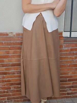 5858 Falda poli marrón claro