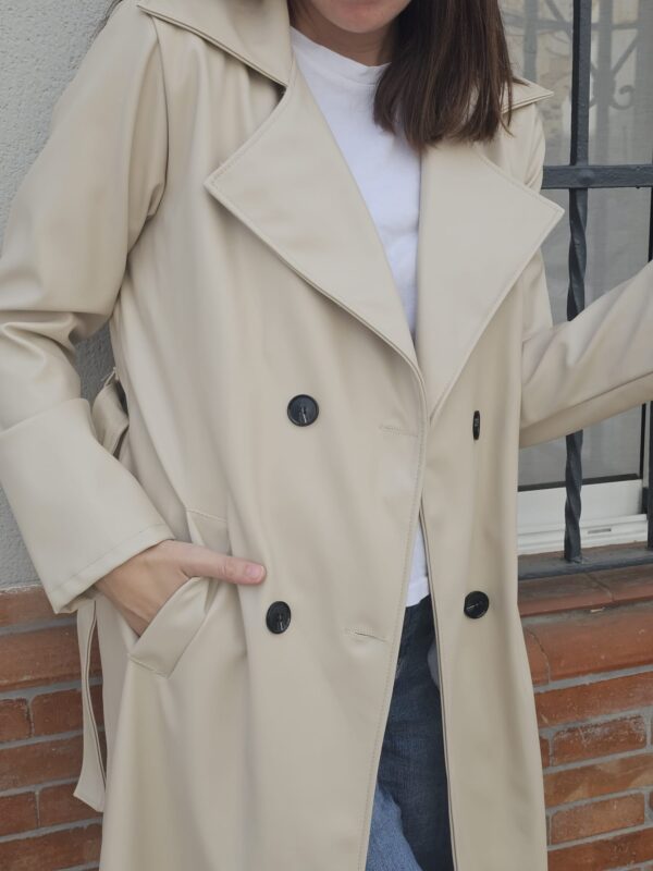 6096 Gabardina piel beig - Imagen 5