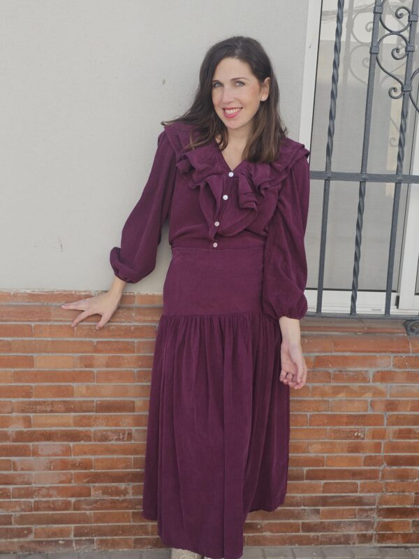 6115 Falda pana burdeos - Imagen 2