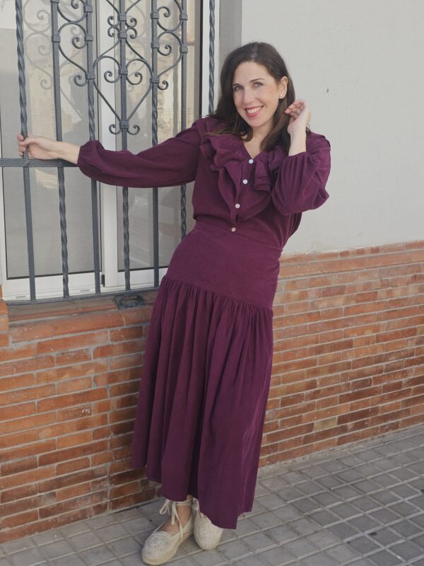 6115 Falda pana burdeos - Imagen 3