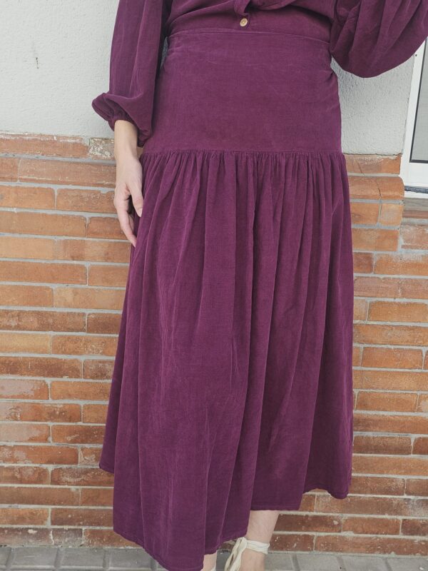 6115 Falda pana burdeos