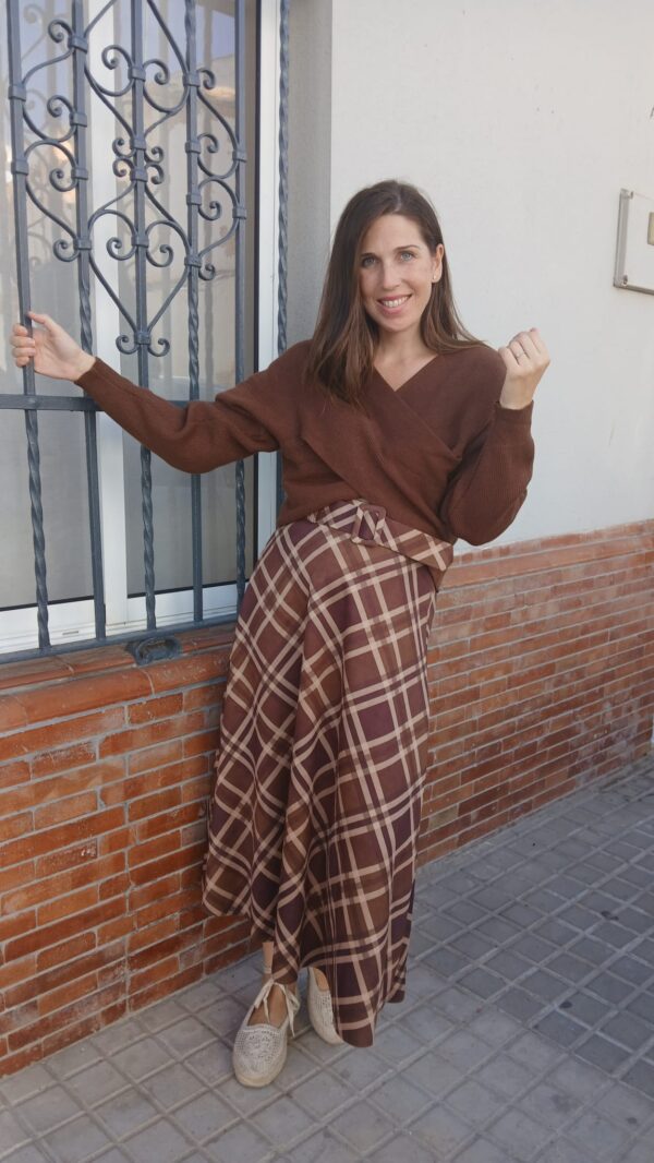 6152 Falda cuadros marron - Imagen 3