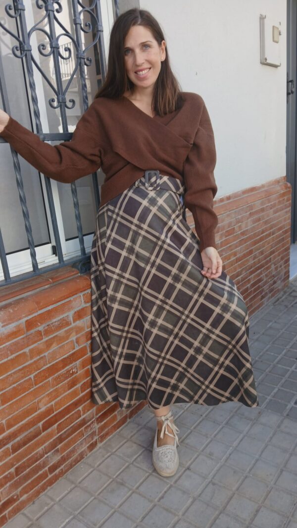 6153 Falda cuadros verde - Imagen 2