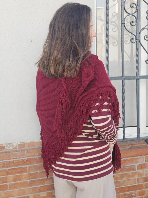 6164 poncho burdeos - Imagen 2