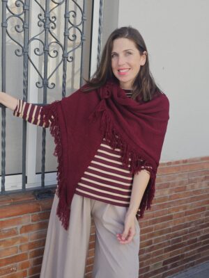 6164 poncho burdeos