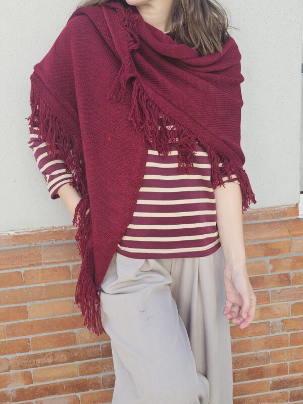 6164 poncho burdeos - Imagen 3