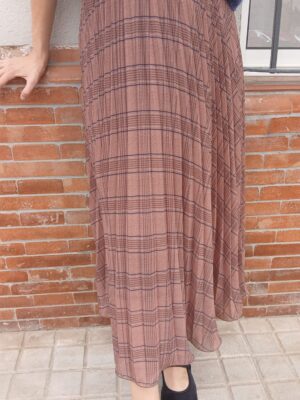 6257 Falda cuadro rosa