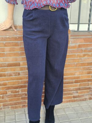 6329 Pantalon pana azul