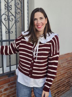 6578 Jersey Botones Burdeos