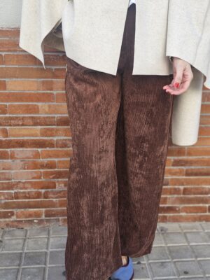 6676 Pantalon pana marron