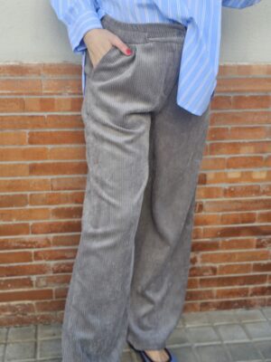 6675 Pantalon pana gris