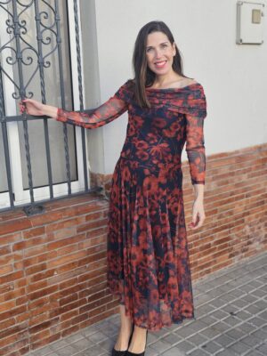 6670 Vestido naranja-azul