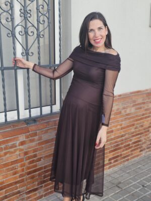 6668 Vestido marron