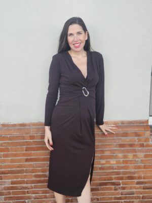 6650 Vestido marron chocolate