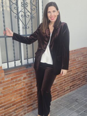 6661 Traje chaqueta terciopelo marron