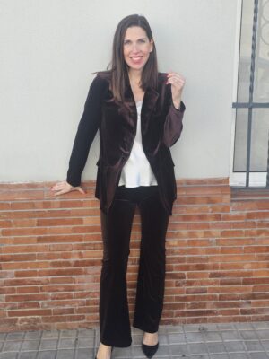 6661 Traje chaqueta terciopelo marron