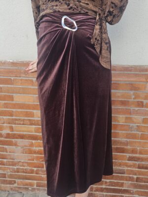 6657 Falda terciopelo marron