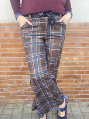 6698 Pantalón Marrón/Azul