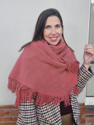 6718 Poncho color salmón