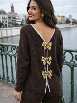 6802 Jersey marrón/blanco