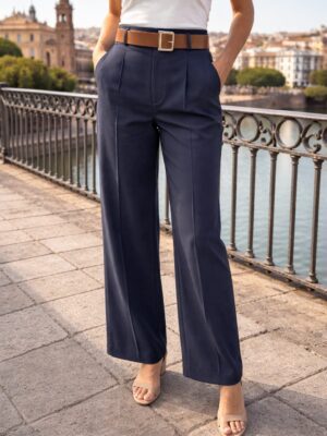 6489 Pantalon marino cinturon