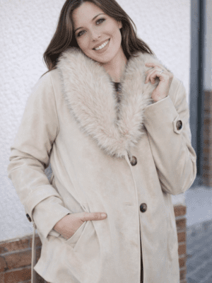 6710 abrigo pelo beige