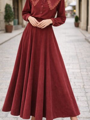 7015 Falda pana burdeos