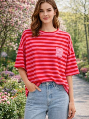 7953 Camiseta rayas rojas