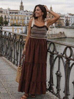 8042 Vestido marrón
